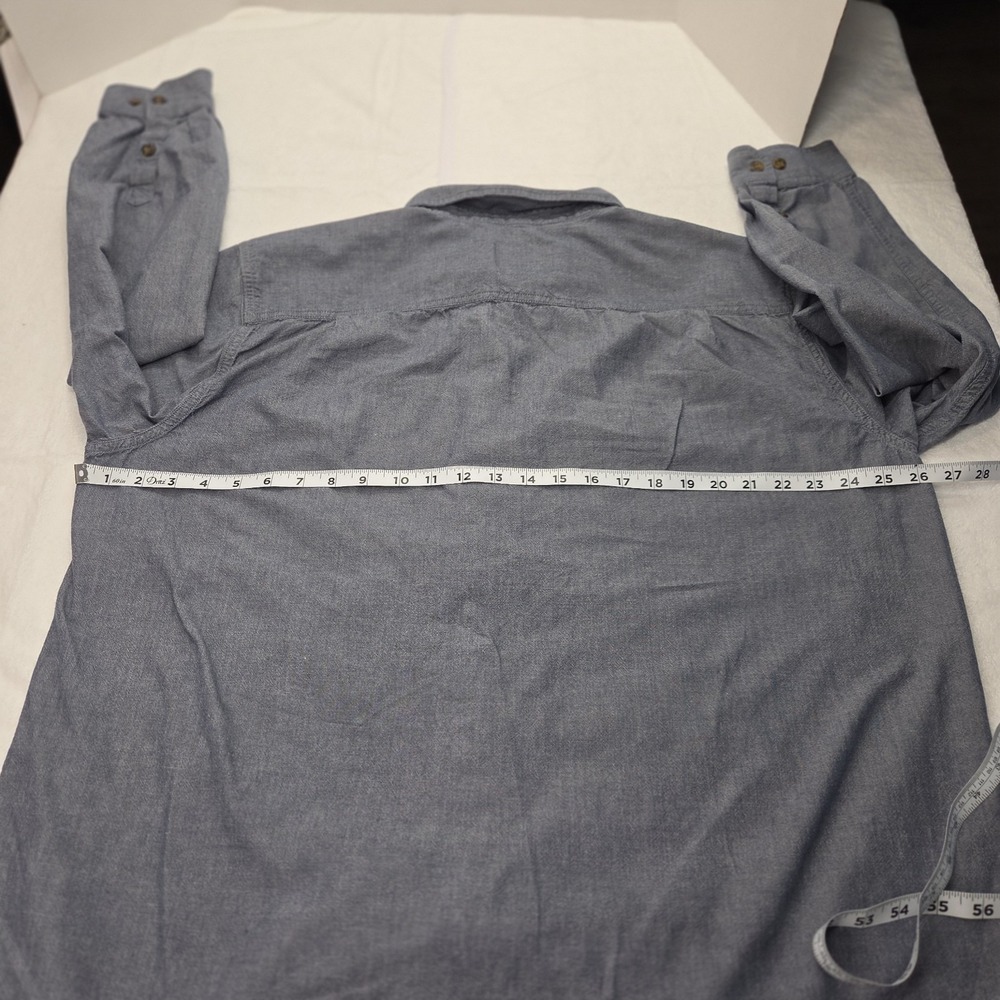 Carhartt Men's X Large Blue Loose Fit Long Sleeve Button Down Shirt Workwear - Picture 10 of 14
